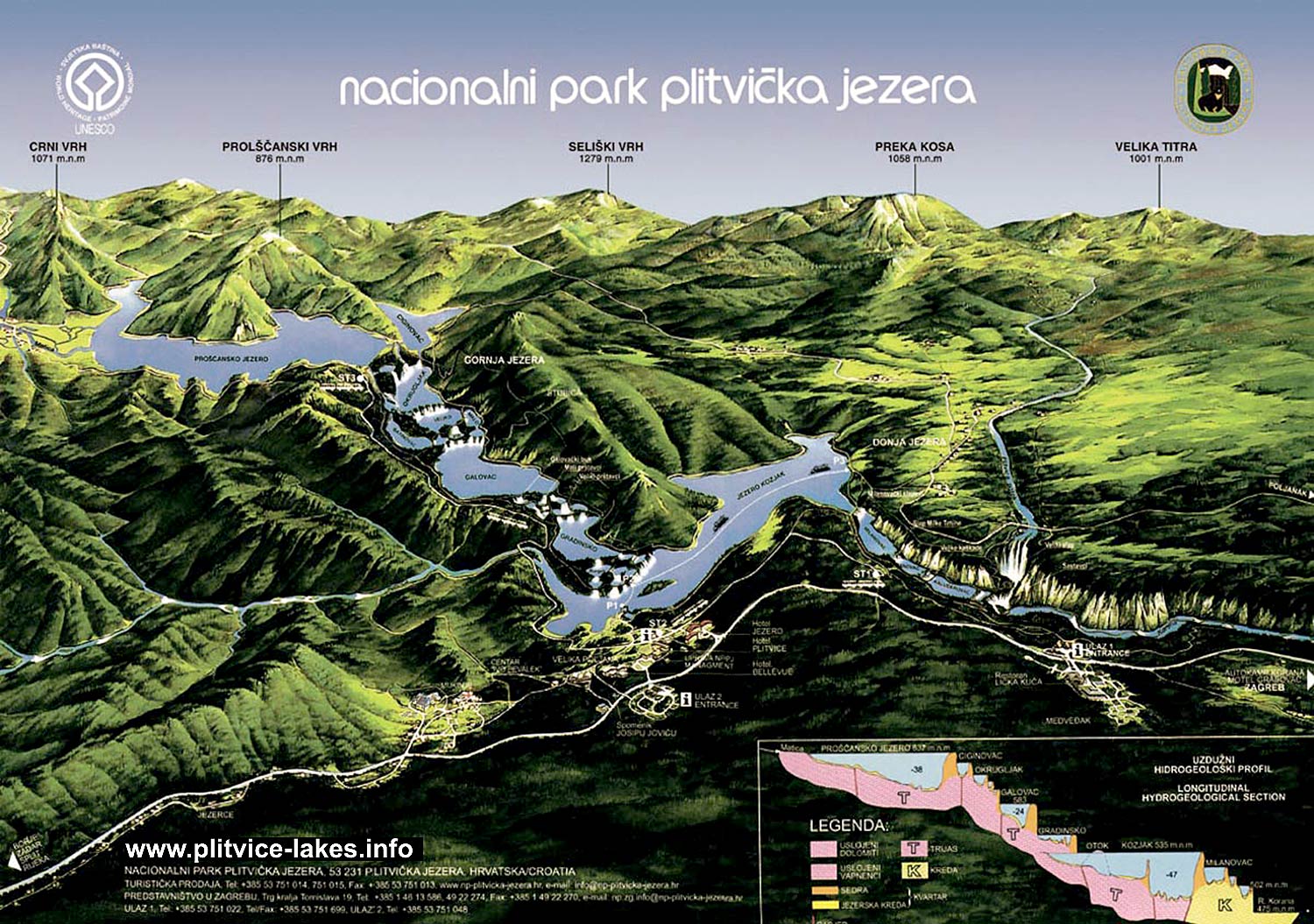 3D map of plitvice lakes national park