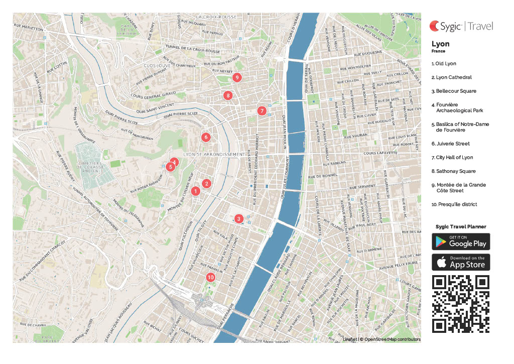 Lyon Tourist Map